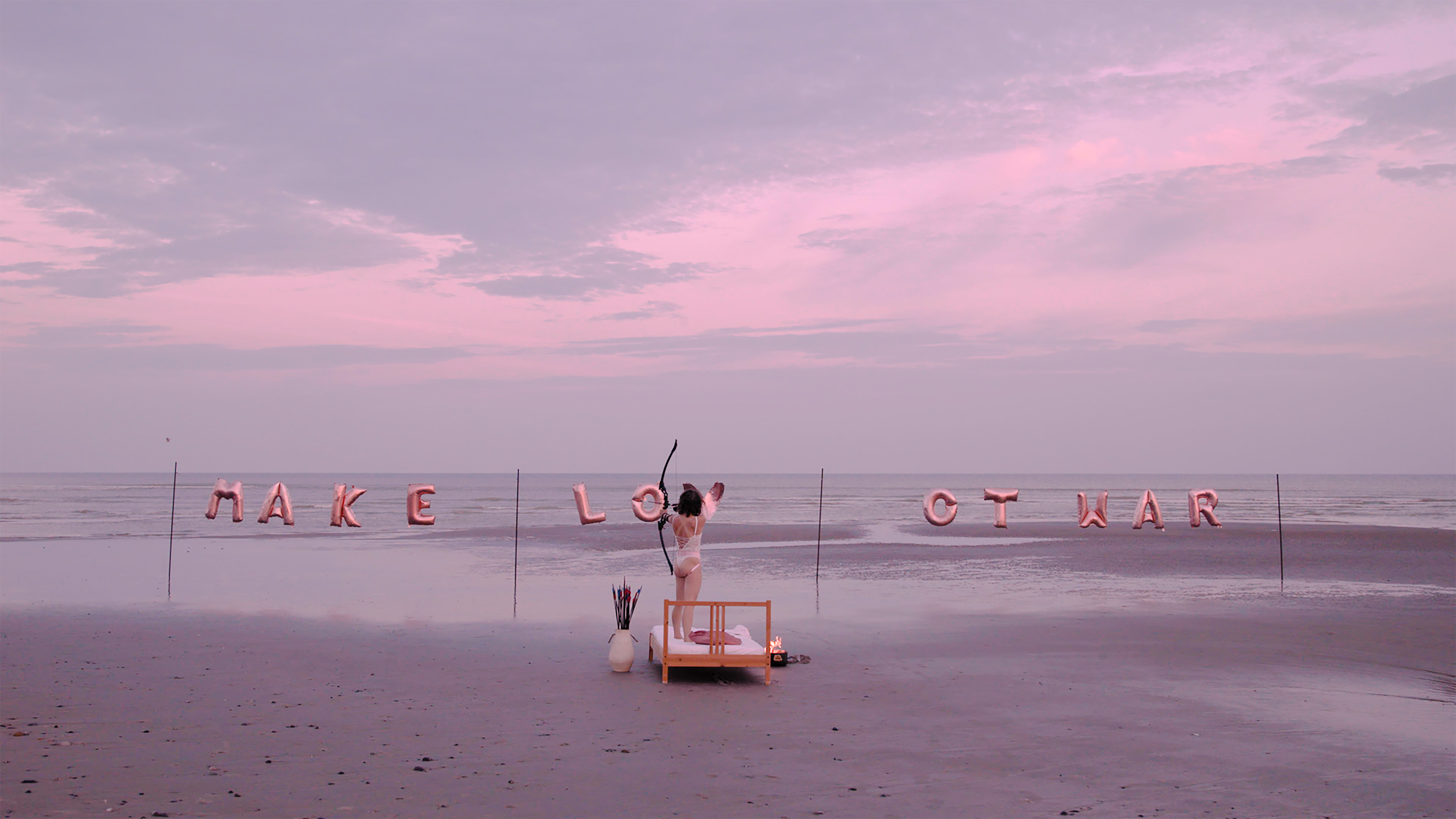Make Love Not War — archer on the beach